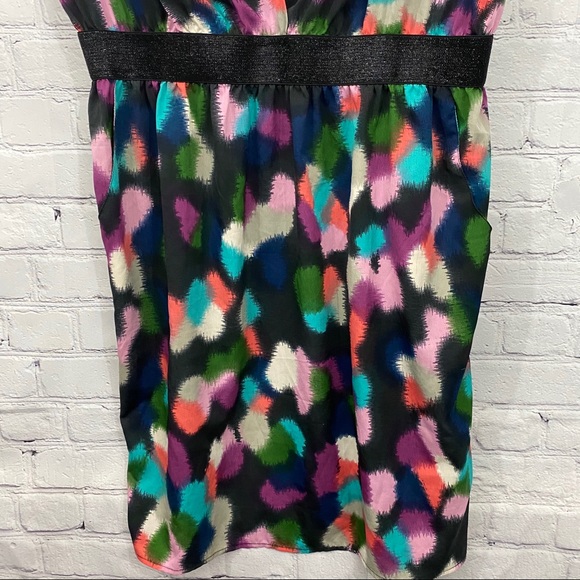 Tea Rose Multi Colored Midi Dress Pockets - Picture 4 of 8